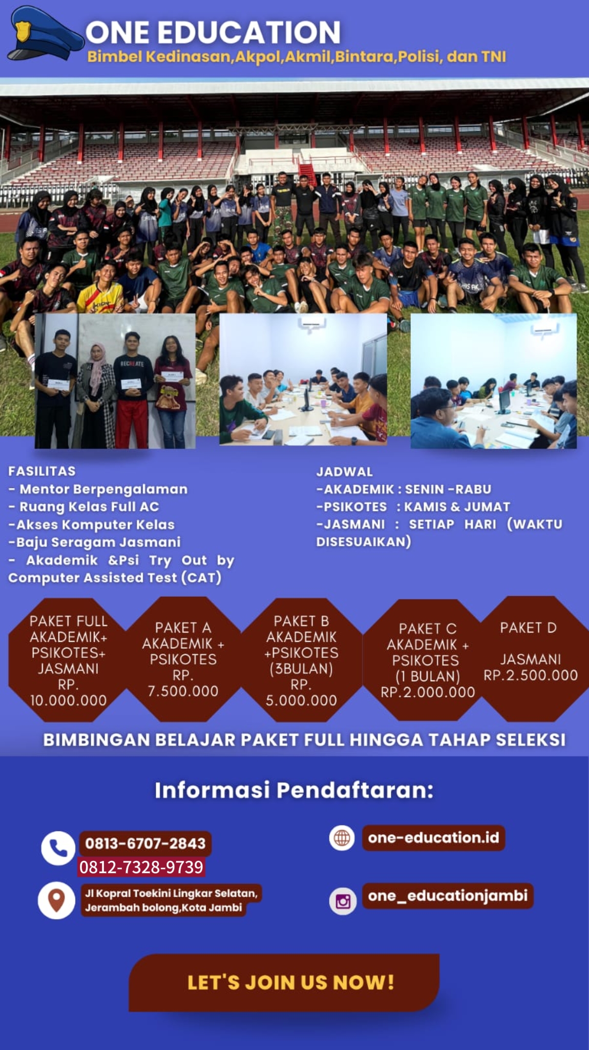 ONE EDUCATION Kembali Buka Bimbel Kedinasan, Akpol, Akmil, Bintara, dan TNI – Persiapkan Dirimu dari Sekarang!