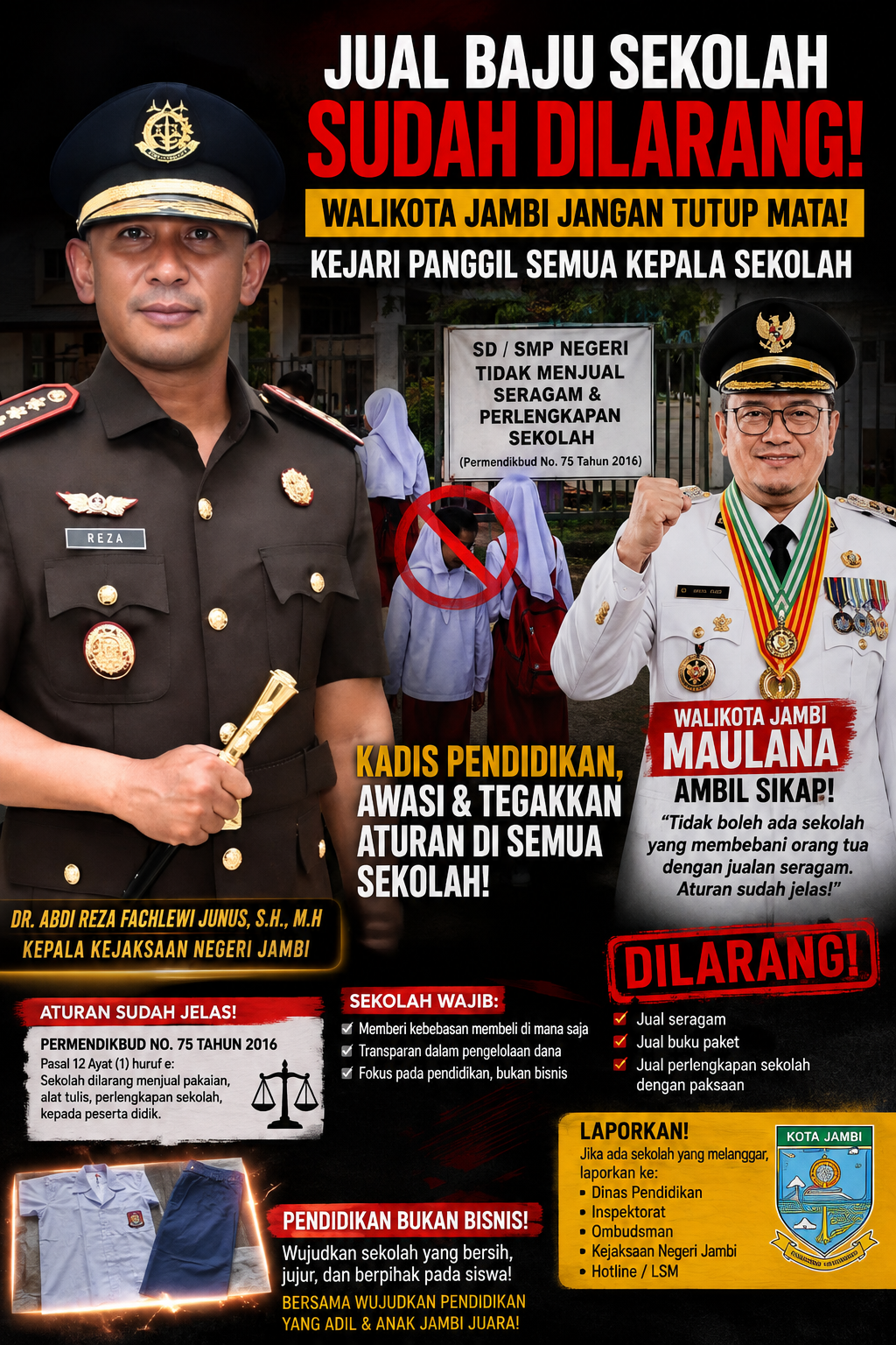 Wali Kota Jambi Jangan Tutup Mata! Kejari Diminta Panggil Kepala SD-SMP