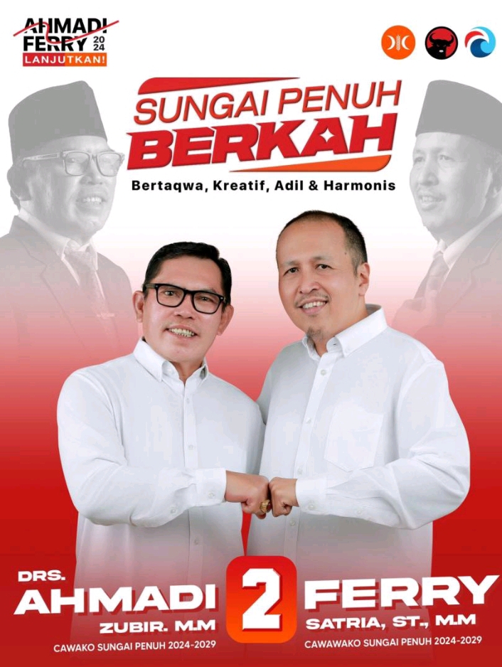 Ahmadi Zubir dan Feri Satria, Calon Kuat Nomor Urut 2: Peringatan bagi Penantang di Pilwako Sungai Penuh