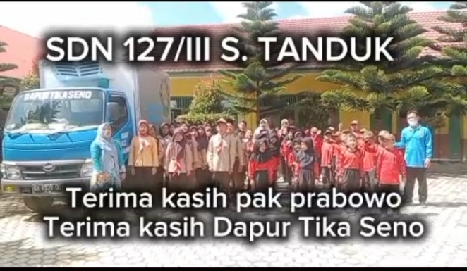 SDN 127/III Sungai Tanduk Ucapkan Terima Kasih kepada Presiden Prabowo dan Dapur Tika Seno