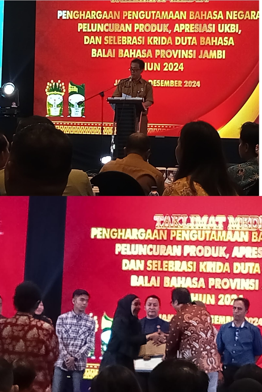 Balai Bahasa Provinsi Jambi Beri Penghargaan Pengutamaan Bahasa Negara