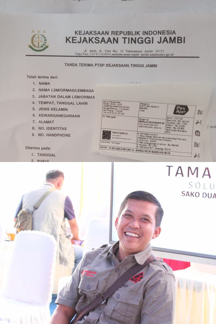 LSM Semut Merah Desak JAMWAS dan Komisi Kejaksaan Agung RI Usut Tuntas Dugaan Suap Oknum Kejari Sungai Penuh