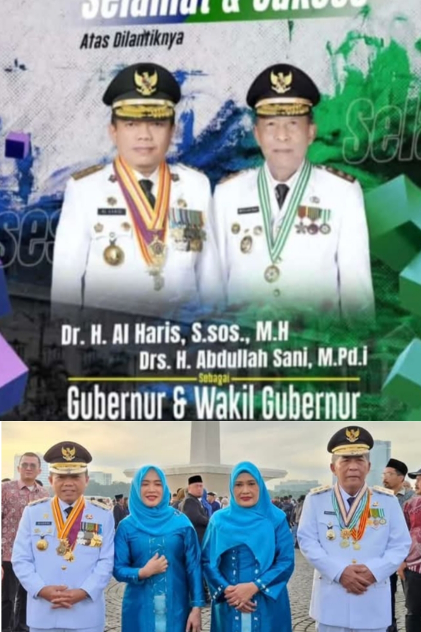 Dr. H. Al Haris dan Drs. H. Abdullah Sani Resmi Dilantik sebagai Gubernur dan Wakil Gubernur Jambi 2025-2030